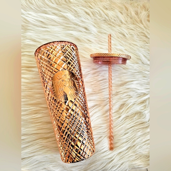 🆕️Rare Starbucks 2023 Studded Rose Gold Jeweled Coffee Tumbler Cup Venti 24oz - Picture 13 of 14